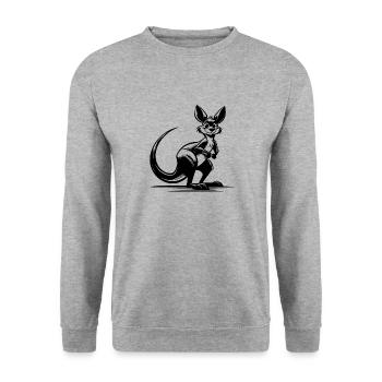 Australian smiling kangaroo - Unisex Sweatshirt - salt & pepper - Front - Alina (178cm) & Michal (187cm)