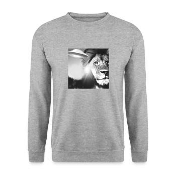 selfie, lion, ovni, vintage, rétro, photo - Sweat-shirt Unisexe - gris chiné - Devant - Alina (178cm) & Michal (187cm)
