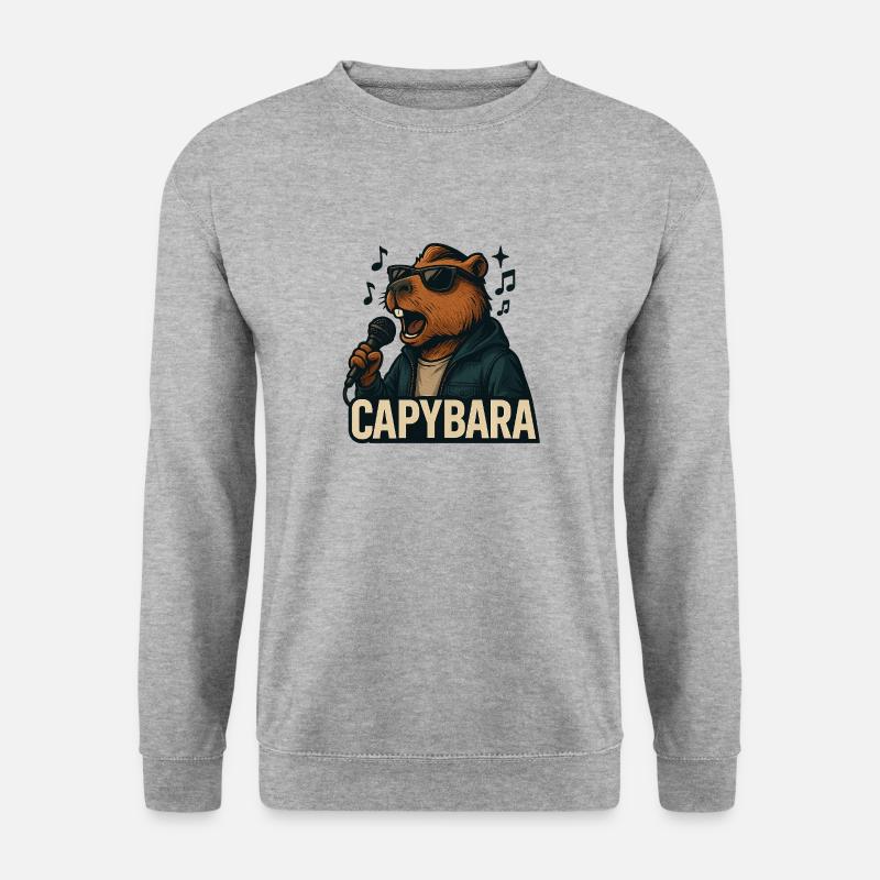 Capybara - Unisex Pullover - Weißgrau meliert