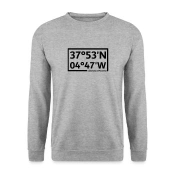 Córdoba (Spain) coordinates - Unisex Sweatshirt - salt & pepper - Front - Alina (178cm) & Michal (187cm)