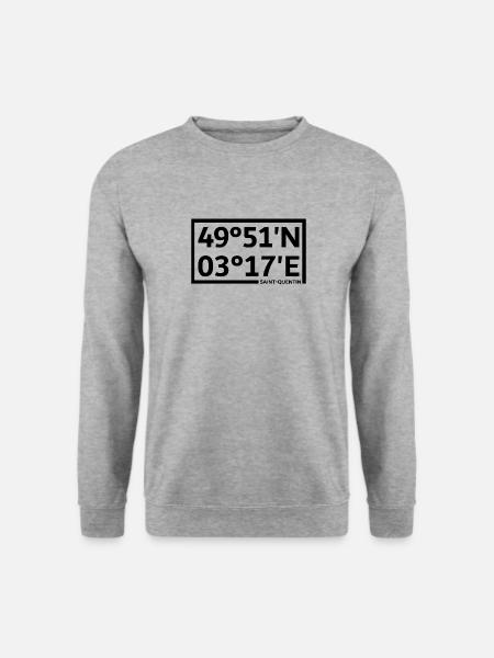 Saint-Quentin coordinates - Unisex Sweatshirt - salt & pepper
