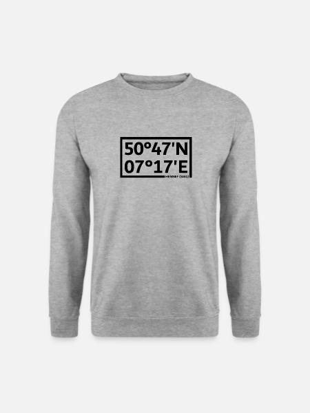 Coordonnées Hennef (Sieg) - Sweat-shirt Unisexe - gris chiné