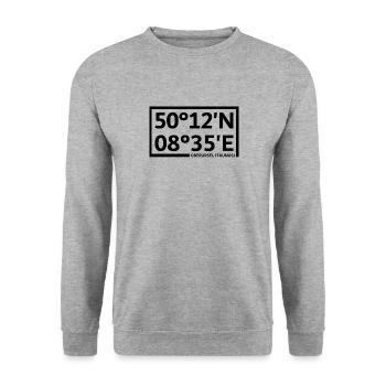 Oberursel (Taunus) Koordinaten - Unisex Pullover - Weißgrau meliert - Vorne - Alina (178cm) & Michal (187cm)