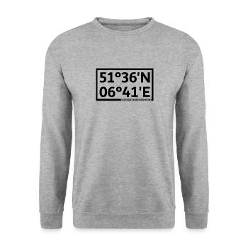 Coordonnées de Voerde (Bas-Rhin) - Sweat-shirt Unisexe - gris chiné - Devant - Alina (178cm) & Michal (187cm)