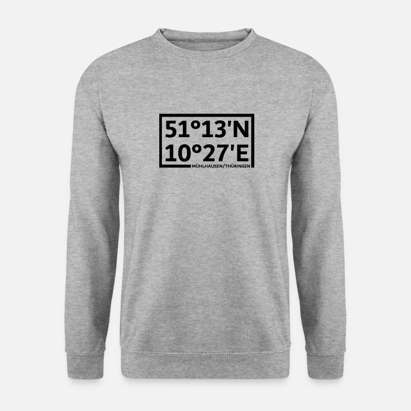 Mühlhausen/Thuringia coordinates - Unisex Sweatshirt - salt & pepper