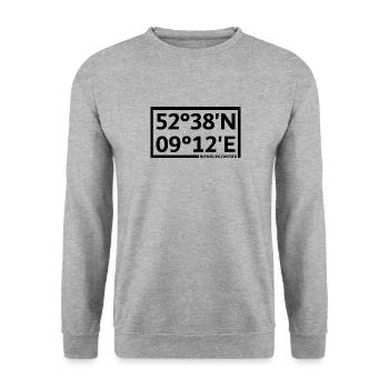 Coordonnées Nienburg/Weser - Sweat-shirt Unisexe - gris chiné - Devant - Alina (178cm) & Michal (187cm)