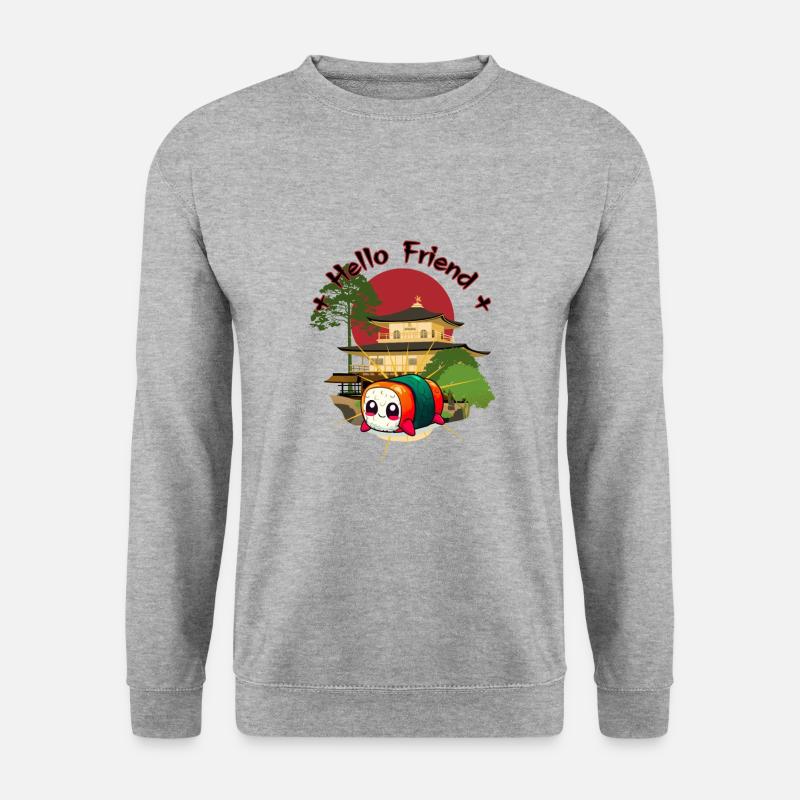 Sushi-Freund - Unisex Pullover - Weißgrau meliert