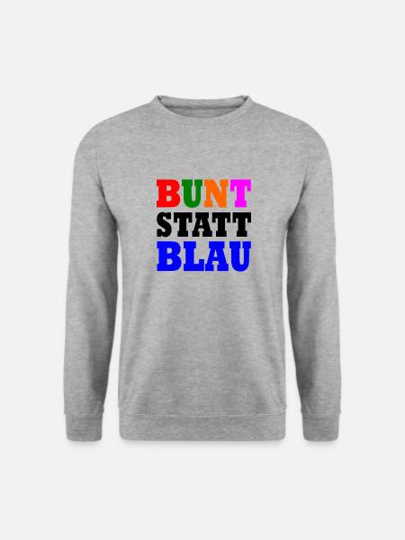 Bunt statt blau - Unisex Pullover - Weißgrau meliert