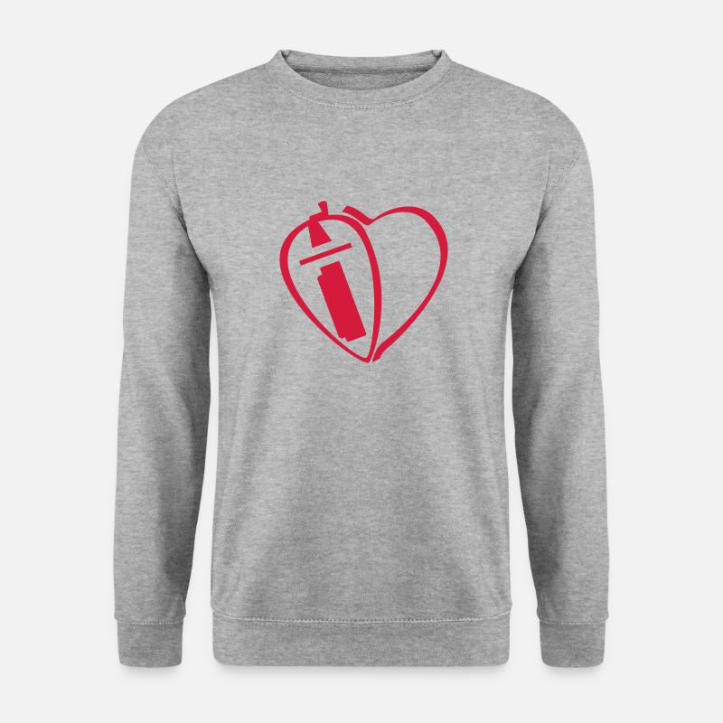 Ich liebe hurdy gurdy (Strap) - Unisex Pullover - Weißgrau meliert