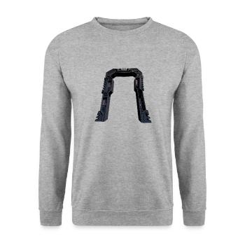 Stargate - Portal - Beamer - Unisex Pullover - Weißgrau meliert - Vorne - Alina (178cm) & Michal (187cm)