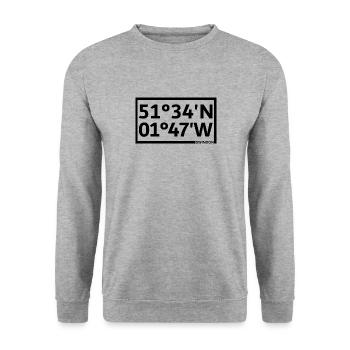 Swindon Koordinaten - Unisex Pullover - Weißgrau meliert - Vorne - Alina (178cm) & Michal (187cm)