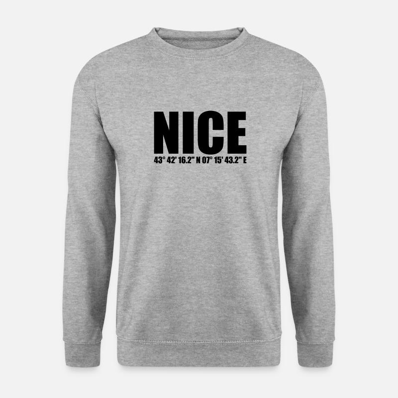 Nice Koordinaten - Unisex Pullover - Weißgrau meliert