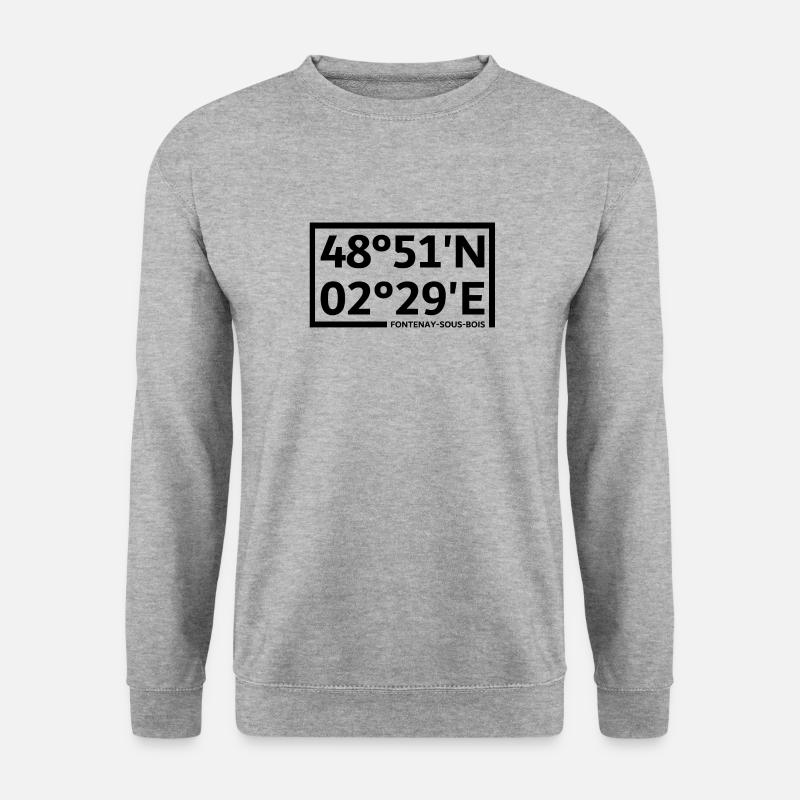 Fontenay-sous-Bois coordinates - Unisex Sweatshirt - salt & pepper