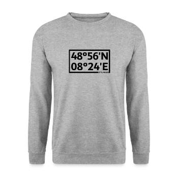 Ettlingen Koordinaten - Unisex Pullover - Weißgrau meliert - Vorne - Alina (178cm) & Michal (187cm)