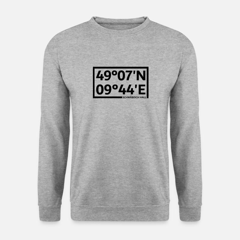 Schwäbisch Hall Koordinaten - Unisex Pullover - Weißgrau meliert