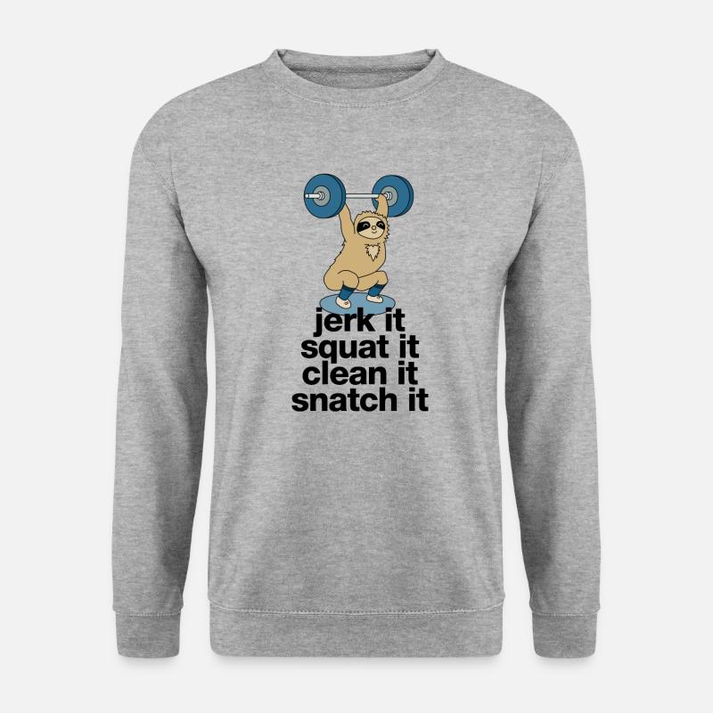 Sloth in weightlifting - Unisex Sweatshirt - salt & pepper