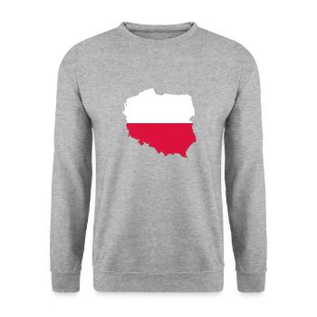 Poland gift country - Unisex Sweatshirt - salt & pepper - Front - Alina (178cm) & Michal (187cm)