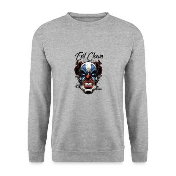 Evil Clown - Unisex Sweatshirt - salt & pepper - Front - Alina (178cm) & Michal (187cm)