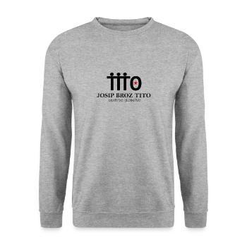 Josip Broz Tito - Bratstvo i Jedinstvo (b) - Sweat-shirt Unisexe - gris chiné - Devant - Alina (178cm) & Michal (187cm)