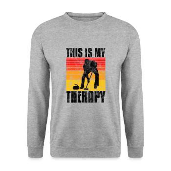 Curling is my therapy Curler Eisstockschießen - Unisex Sweatshirt - salt & pepper - Front - Alina (178cm) & Michal (187cm)
