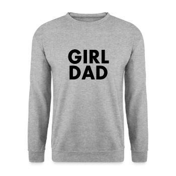 Girl dad - Unisex Pullover - Weißgrau meliert - Vorne - Alina (178cm) & Michal (187cm)