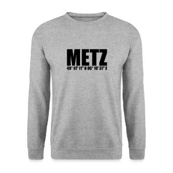 Coordonnées Metz - Sweat-shirt Unisexe - gris chiné - Devant - Alina (178cm) & Michal (187cm)