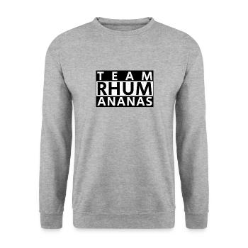 Team rhum ananas équipe - Sweat-shirt Unisexe - gris chiné - Devant - Alina (178cm) & Michal (187cm)