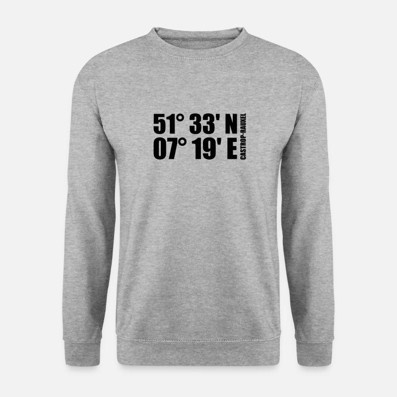 Castrop-Rauxel Koordinaten - Unisex Pullover - Weißgrau meliert