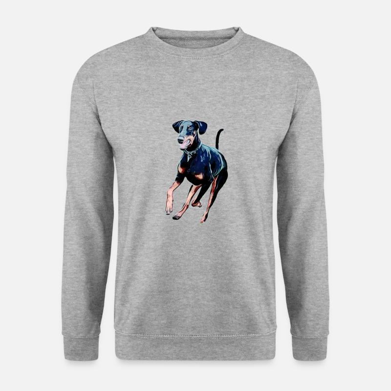 Dobermann - Unisex Pullover - Weißgrau meliert