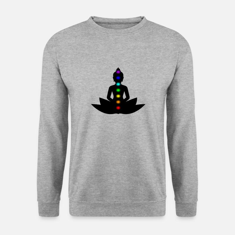 Buddha - Unisex Pullover - Weißgrau meliert