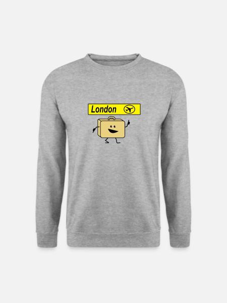 suitcase london - Sweat-shirt Unisexe - gris chiné