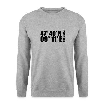 Coordonnées de constance - Sweat-shirt Unisexe - gris chiné - Devant - Alina (178cm) & Michal (187cm)