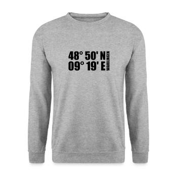Coordonnées de Waiblingen - Sweat-shirt Unisexe - gris chiné - Devant - Alina (178cm) & Michal (187cm)