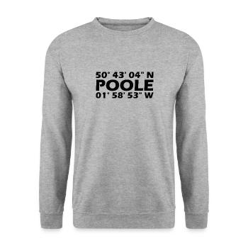 Coordonnées de la piscine - Sweat-shirt Unisexe - gris chiné - Devant - Alina (178cm) & Michal (187cm)