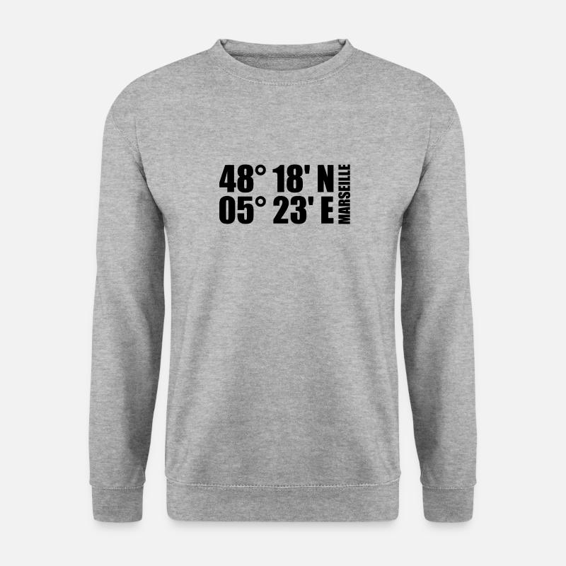 Marseille coordinates - Unisex Sweatshirt - salt & pepper