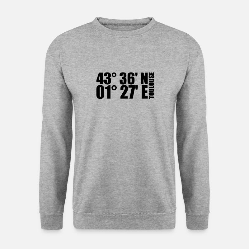 Toulouse Koordinaten - Unisex Pullover - Weißgrau meliert