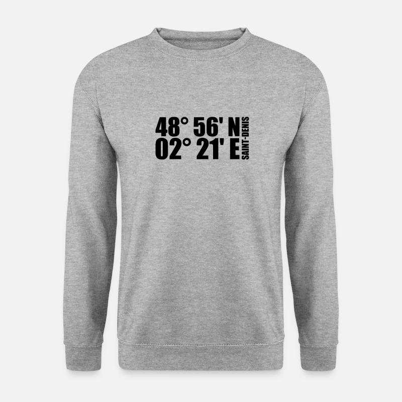 Saint-Denis coordinates - Unisex Sweatshirt - salt & pepper