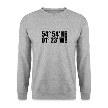 Sunderland Koordinaten - Unisex Pullover - Weißgrau meliert - Vorne - Alina (178cm) & Michal (187cm)