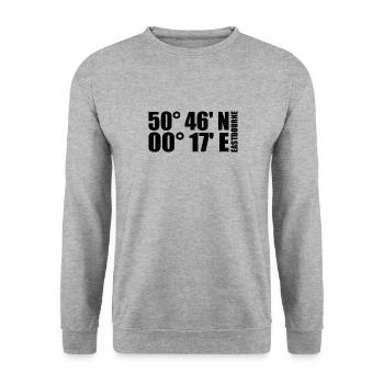 Coordonnées d’Eastbourne - Sweat-shirt Unisexe - gris chiné - Devant - Alina (178cm) & Michal (187cm)