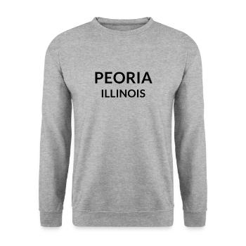Peoria Illinois USA - Unisex Pullover - Weißgrau meliert - Vorne - Alina (178cm) & Michal (187cm)