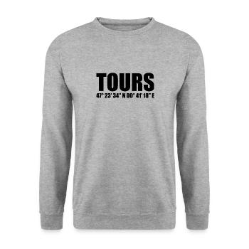 Tours Coordinates - Unisex Sweatshirt - salt & pepper - Front - Alina (178cm) & Michal (187cm)