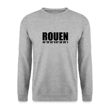 Coordonnées de Rouen - Sweat-shirt Unisexe - gris chiné - Devant - Alina (178cm) & Michal (187cm)