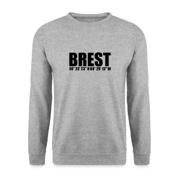 Brest Coordinates - Unisex Sweatshirt - salt & pepper - Front - Alina (178cm) & Michal (187cm)