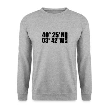 Madrid Coordinates - Unisex Sweatshirt - salt & pepper - Front - Alina (178cm) & Michal (187cm)