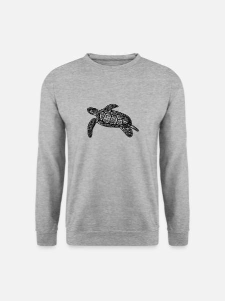Small floating turtle - Unisex Sweatshirt - salt & pepper