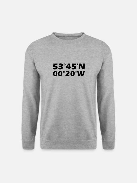 Kingston upon Hull Coordinates - Unisex Sweatshirt - salt & pepper