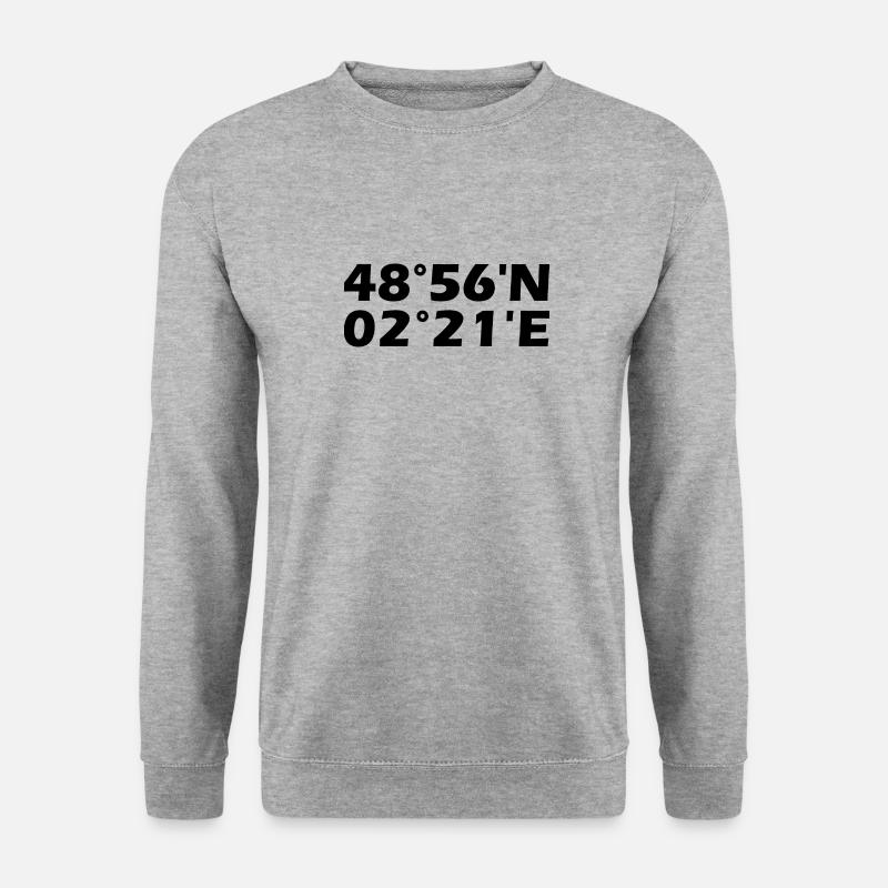 Saint-Denis coordinates - Unisex Sweatshirt - salt & pepper