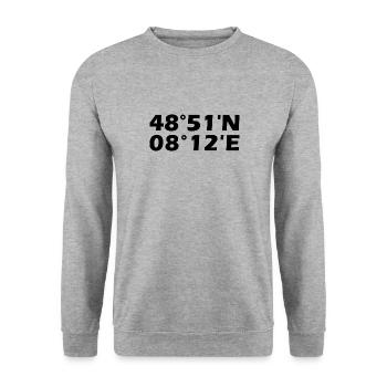 Rastatt Koordinaten - Unisex Pullover - Weißgrau meliert - Vorne - Alina (178cm) & Michal (187cm)