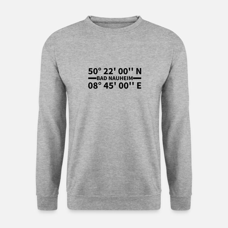 Bad Nauheim Koordinaten - Unisex Pullover - Weißgrau meliert