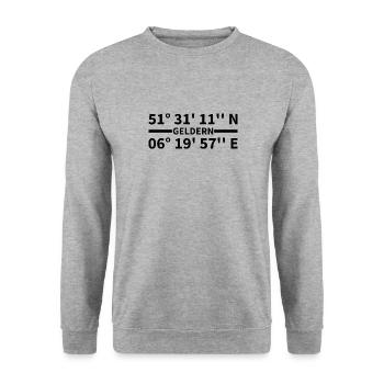 Coordonnées de Geldern - Sweat-shirt Unisexe - gris chiné - Devant - Alina (178cm) & Michal (187cm)